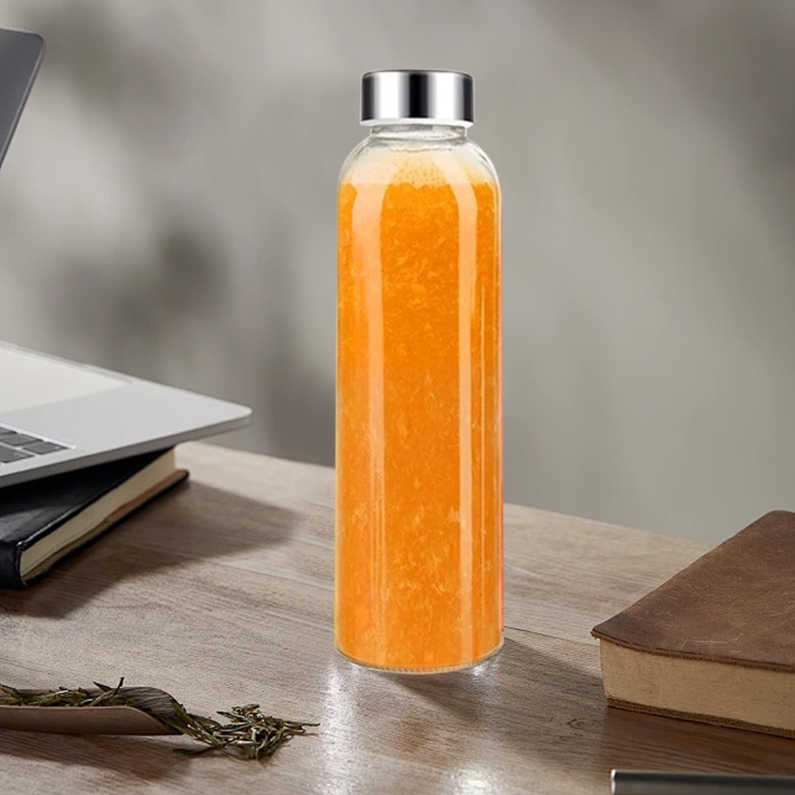 17oz(500ml) Glass Water Bottle with Leakproof Lid - BPA-Free, Crystal Clear for Hot & Cold Drinks, Reusable Sports Bottle for Gym, Office, Travel