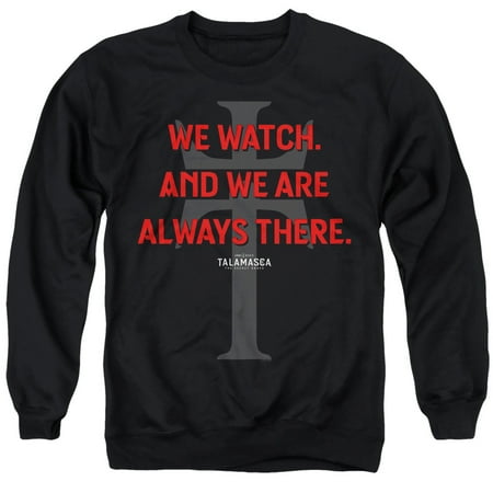 Popfunk Talamasca T Logo We Watch Unisex Adult Crewneck Sweatshirt, Black, Medium