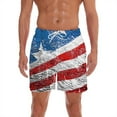thumbnail image 2 of guisaled American Flag Swim Trunks for Men Quick Dry Drawstring Waisted 5 Inch Inseam Swim Shorts Hawaiian Beach Shorts with Liner Clearance On Sale, 2 of 5