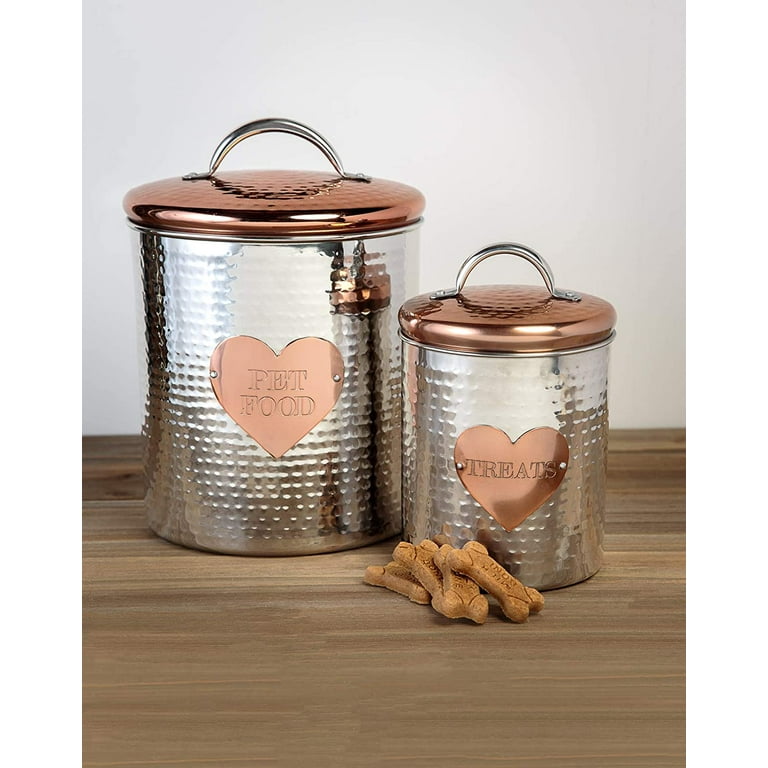 Amici Pet Rosie 104 oz Canister, Decorative Hand Made, Stainless