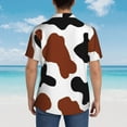 thumbnail image 6 of Fotbe Brown Black Cow Hawaiian Shirt For Men Unisex Summer Beach Casual Short Sleeve Cotton Linen Button Down Shirts-Medium, 6 of 9