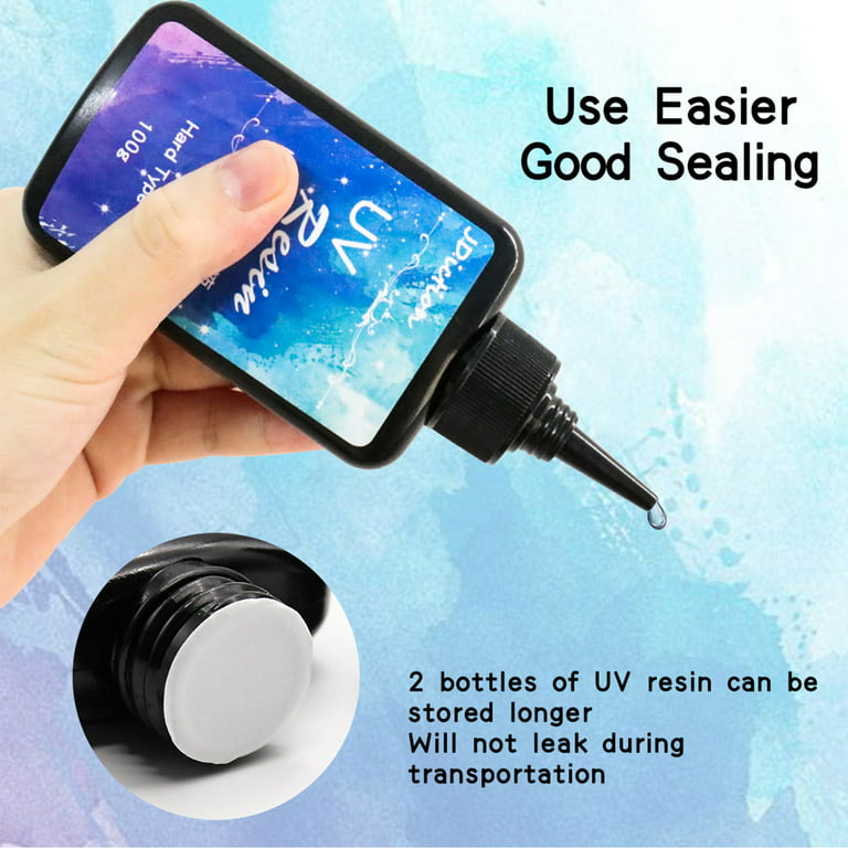 JDiction UV Resin 100g, Clear Transparente Solar Cure UV Resin Hard Type  Glue for Craft 