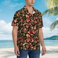 thumbnail image 5 of Balery Rose Flowers Print Men's Hawaiian Shirts Short Sleeve Beach Shirt Relaxed Fit Vacation Button Down Shirts-Medium, 5 of 9