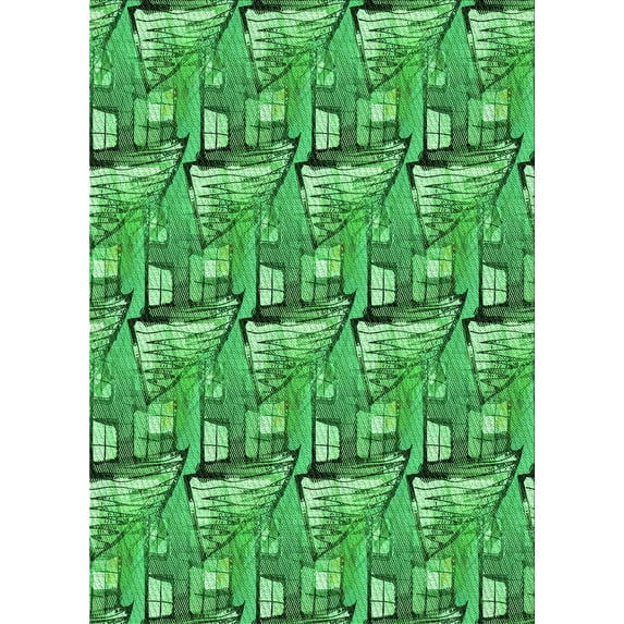 Ahgly Company Indoor Rectangle Patterned ForestGreen Area Rugs, 3' x 5'