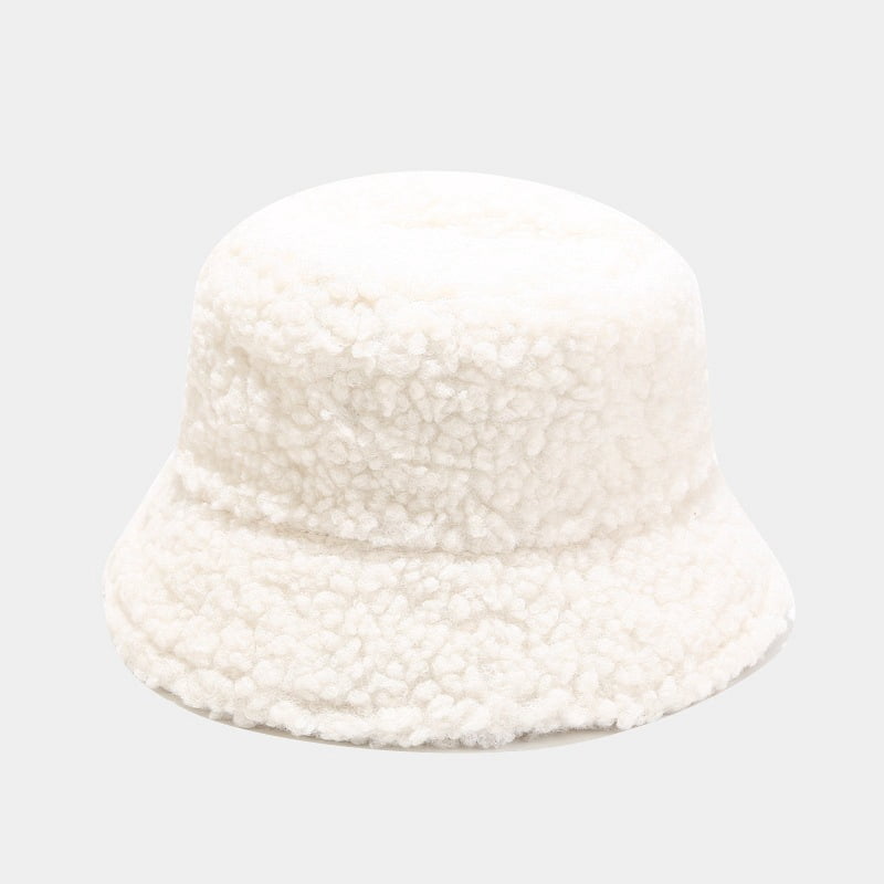Womens Lambs Wool Bucket Hat Japanese 