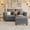 Gray, variant on SITJOY 65" Faux Leather Modular Sectional Sofa with Storage, Modern 2 Seater Loveseat Couch for Small Space and Living Room, Brown