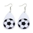 thumbnail image 1 of Boucles d'Oreilles en Cuir à Impression Double Face Football Basketball Volleyball Boucles d'Oreilles de Sport pour Femmes, 1 of 1