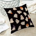 thumbnail image 4 of Halloween Pillow Covers 18x18 Inch Set of 2, Happy Halloween Funny Ghost Pumpkin Decorative Throw Pillowcase Black and White Ghost Cushion Cover for Sofa Couch Living Room Bed Decor, 4 of 6