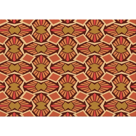 Ahgly Company Indoor Rectangle Patterned Carrot Orange Area Rugs, 4' x 6'