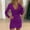 X-331Purple, variant on YMNXA Womens Dress Long Sleeve V Neck Solid Color Sequin Elegant Comfortable Dresses For Party Gold L