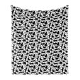 thumbnail image 1 of Cat Soft Flannel Fleece Throw Blanket, Cats Yellow Eyes in Different Positions Paw Traces Playful Feline Animal, Cozy Plush for Indoor and Outdoor Use, 50" x 60", Black White, by Ambesonne, 1 of 6