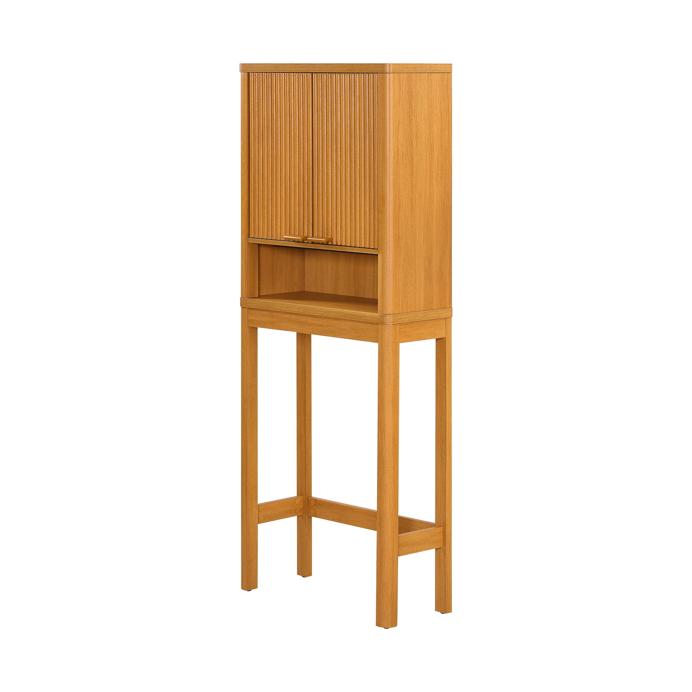 Beautiful Fluted Over-The-Toilet Storage Cabinet, Rich Black