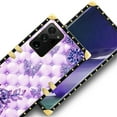 thumbnail image 4 of FKBRCL4U Compatible with Samsung Galaxy Note 20 Ultra Case, Purple Butterfly Flowers Leaf Luxury Golden Decoration for Girl Women Soft TPU Shockproof Protective Hard PC Back, 4 of 7