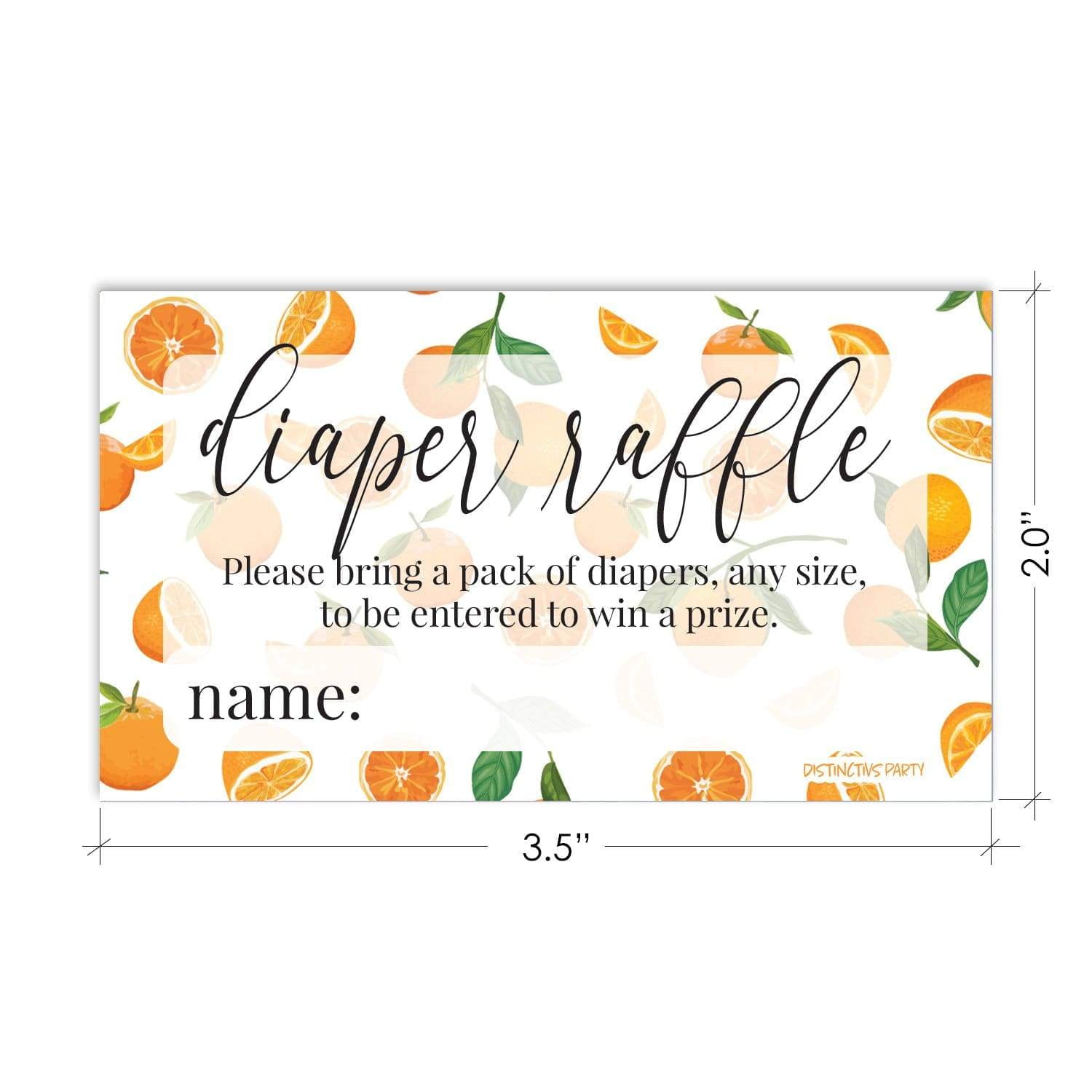 Little Cutie Diaper Raffle Tickets - 50 Cards - Orange Invitation Inserts -  Distinctivs - Walmart.com