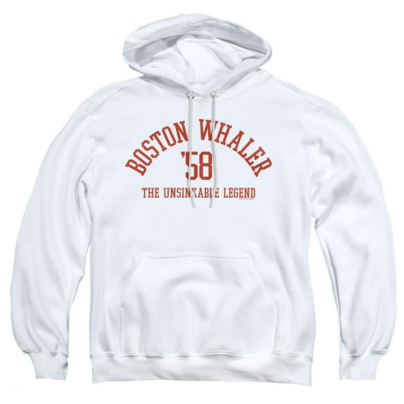Boston Whaler Boston Collegiate Red Adult Pull-Over Hoodie, White, Medium