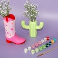 thumbnail image 6 of Art 101 Paint Your Own Ceramic Vase Art Set with Cactus and Cowboy Boot Designs, 6 of 6
