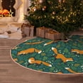 thumbnail image 5 of Daiia Green Plants with Fox Drawing Merry Christmas Tree Skirt , Xmas Large Lace-up Tree Skirt, Santa Snowflakes Rustic Home Decorations New Year Party Farmhouse Decor-36", 5 of 6