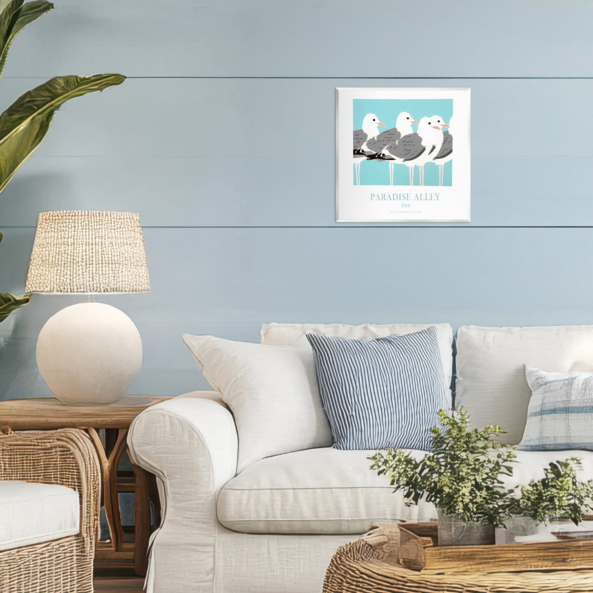 Stupell Industries Paradise Alley Seagull Gathering Wall Plaque Art, design by Jadei Graphics