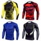 thumbnail image 2 of Qarigey Camiseta ajustada para hombre, cuello ajustado, ropa moldeadora transpirable, camisa de compresión duradera elástica, Camisetas Amarillo, 2 of 6