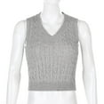 thumbnail image 4 of Xmyrz Womens Sweaters Casual Plaid Print Sleeveless Knitted Tank V-Neck Sweater Vest Leisure Cute Sweaters, 4 of 7