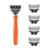 Harry's Razors for Men - Men's Razor Set with 5 Razor Blade Refills, Travel Blade Cover, 2 oz Shave Gel (Bright Orange) 1 ea