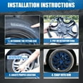 thumbnail image 4 of 13" Set of 4 Wheel Covers Snap on Hubcaps Full Hub Caps Fit R13 Tire & Steel Rim (4 Pack) Black&Blue, 4 of 11