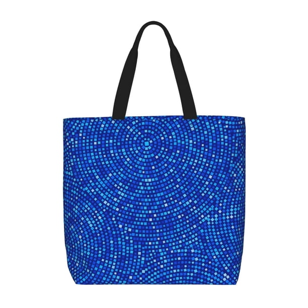 Easygdp Blue Circles Mosaic Bolsa Tote para Mujer, Bolso de Hombro para Trabajo, Playa, Viajes, Compras y Supermercado