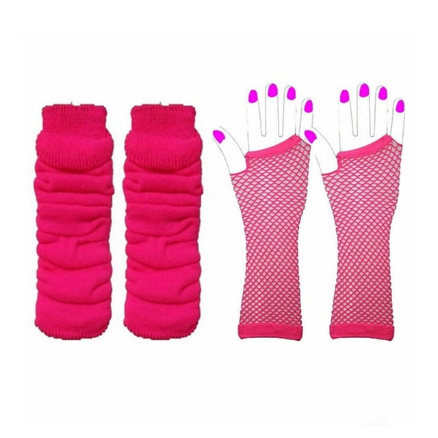 Minnieouse Guante de red, adorno para vestir, disfraz de mujer, guantes largos elásticos, accesorio de ropa, adornos de mano, suministros para Disfraces de disfraces Rosa roja