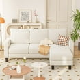 thumbnail image 4 of Furmax 70" Convertible Sectional Sofa Couch 3-Seat L-Shaped Small Sofa Couch with Reversible Chaise for Small Living Room, Apartment and Small Space, Linen White, 4 of 9