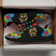 thumbnail image 3 of Autism Shoes Women Men Running Sneakers Autism Awareness Puzzle Print Tennis Walking Shoes Black Size 9, 3 of 5
