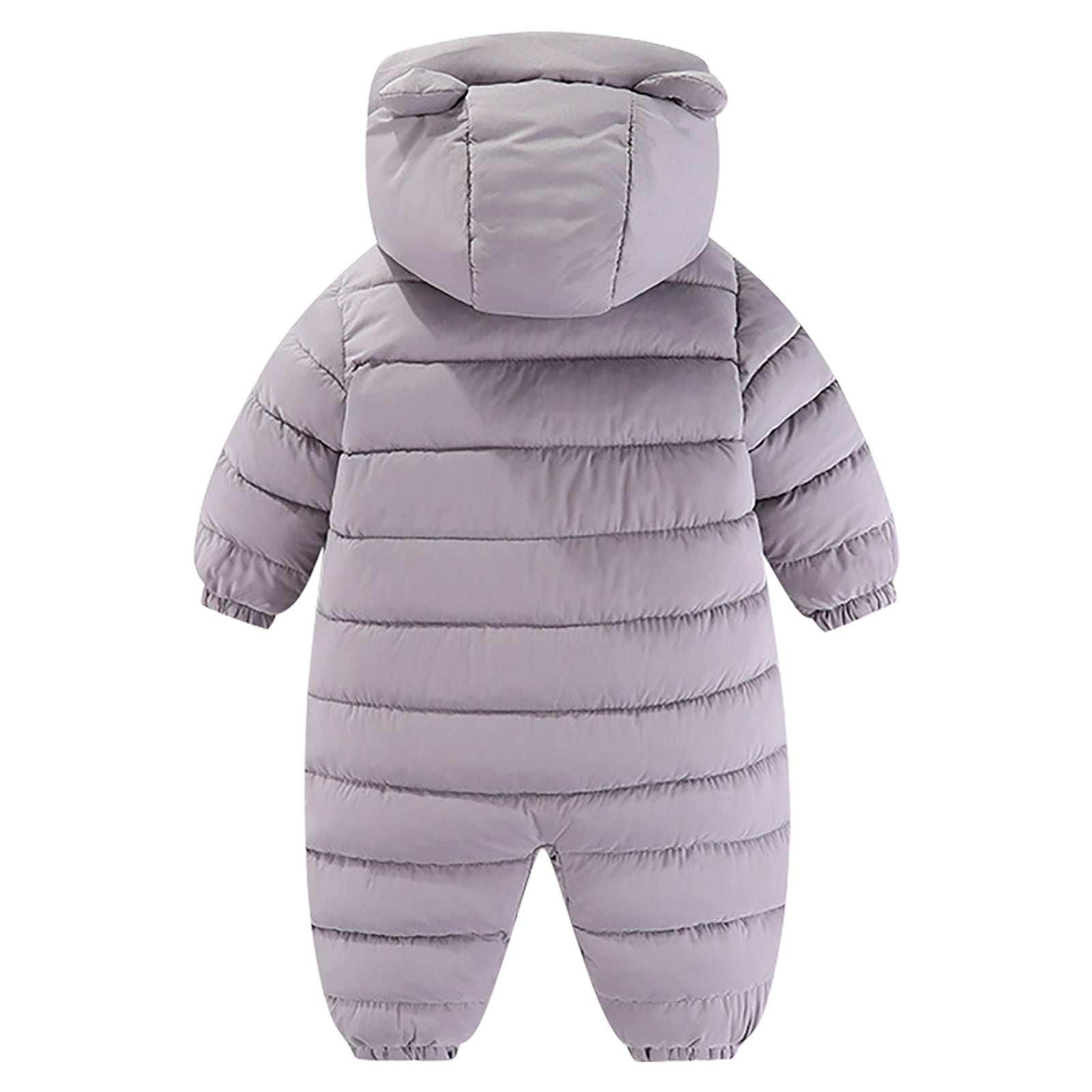 Maqroz Newborn Snowsuit One Piece Infant Puffer Jumpsuit with Hood Thermal Girls Boys Winter Snow Suit Warm Zip Up Cozy Quilted Coat Cozy Down Jackets Cold Weather Clothes Outerwear, Sizes 3M-2T