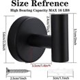 thumbnail image 2 of Ganchos para toallas de baño, ganchos de pared para abrigos, gancho resistente negro mate para batas de baño, para puerta de armario., 2 of 5