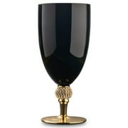 Madison Dcor Black and Gold Wine Glass Goblets: 18 oz. Wine Glass  Dishwasher Safe  12 Drinking Glasses