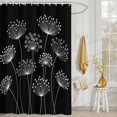 thumbnail image 3 of Shower Curtain Spring White Dandelion Shower Curtains for Bathroom Decor, Waterproof Polyester Shower Curtain Set with Hooks, Extra Long 72" x 96" Black, 3 of 9