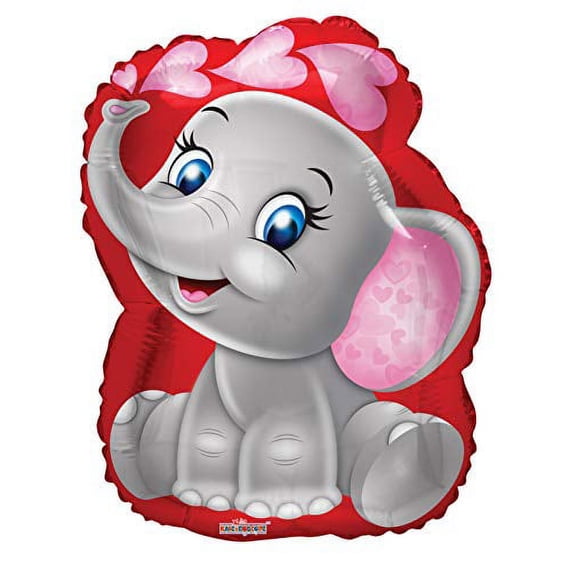DalvayDelights 18" Elephant Hearts Foil Balloon Birthday Party Baby Shower