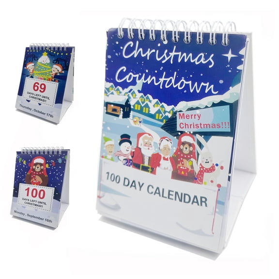 100 Day Christmas Countdown Calendar 2026, Advent Calendar 2026, Desktop Advent Calendar for Home Office