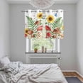 thumbnail image 6 of 2 Panels Kitchen Tier Curtains 39 Inch Length, Mushroom Sunflowers Grommets Window Treatment Curtain, Summer Botanical Butterfly Pastoral Thermal Curtains Drapes for Living Room/Bathroom, 6 of 9