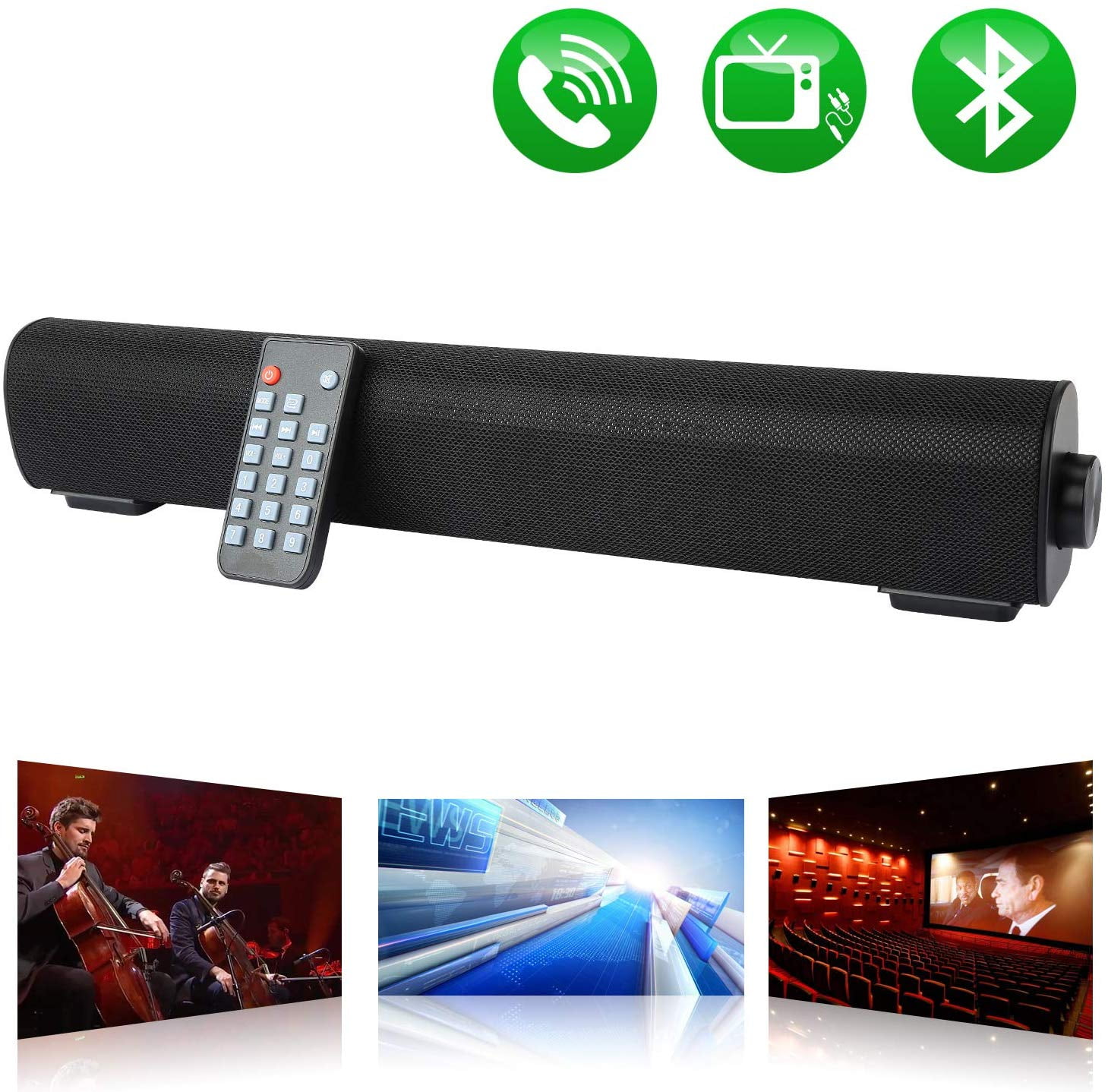 Sound Bar Wohome TV Soundbar Home Theater Surround Wireless Bluetooth
