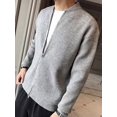 thumbnail image 6 of Men's Zip Up Cardigan Sweater Slim Fit Casual Full Zipper Sweaters Gray XL, 6 of 7
