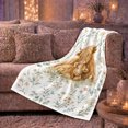 thumbnail image 6 of Tender Highland Cow Calf Botanical, Rustic Botanical Portrait, Warm Flannel Blanket for Ranch House and Living Room, Animal Lovers Birthday Gift, Rustic Home Decor, 6 of 9