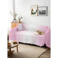 thumbnail image 3 of Pink Ombre Sofa Covers for 2-3 Cushion Couch L-Shaped Sectional, Pink White Gradient Modern Abstract Art Washable Sofa Covers Slipcover for Living Room Furniture, Couch Cover Blanket 71"x134", 3 of 9