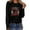 Black, variant on AOOCHASLIY Valentine's Women Gift Blouse Women's Fashion Printed Loose T-shirt Long Sleeves Blouse Round Neck Casual Tops