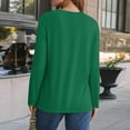 thumbnail image 5 of EchfiProm Long Sleeve Tops for Women Fall Pullover Crew Neck Green Relaxed Fit Plain Ladies T-Shirt, 5 of 7