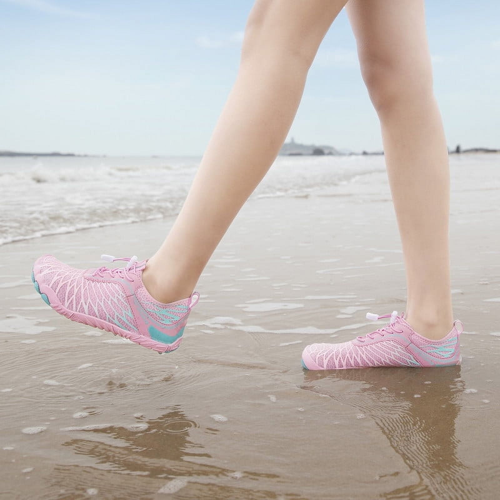 Stepedia Women's Barefoot Shoes Wide Toe Box Water Shoes for Exercise Hiking Boating Swimming, Pink 7 Wide