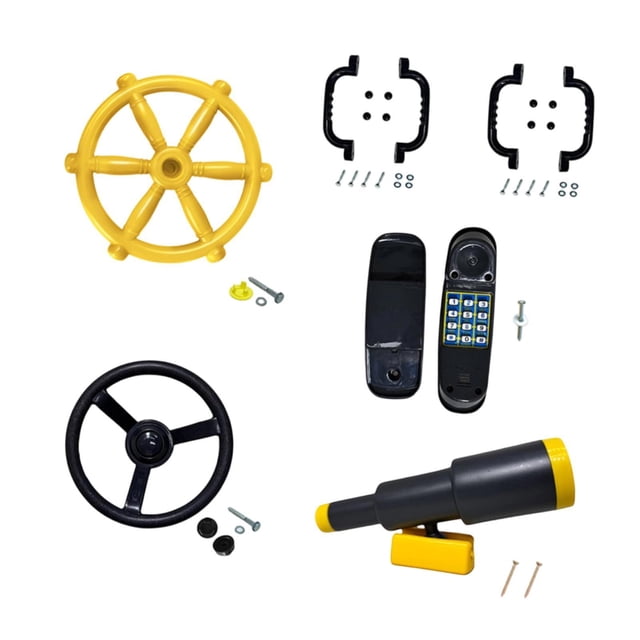 6 Piezas Volante de Juego Infantil Set de Teléfono para Parque Binoculares Infantiles Accesorios para Escalera y Columpio Fabricados en Polipropileno