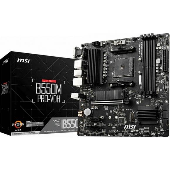 Tarjeta Madre MSI B550M PRO-VDH AMD AM4 DDR4 M-ATX USB Tipo C