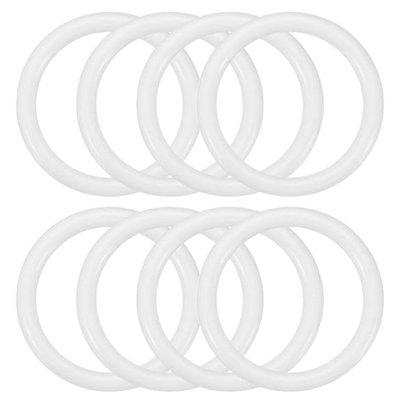 Uxcell 1.5 Inch Dream Catcher Rings, 8 Pcs Plastic Macrame Wreath Floral Round Ring Hoop, White