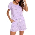 thumbnail image 1 of Women's Short Sleepwear for Women Short Pyajama S-2XL,Purple Rabbit, 1 of 4