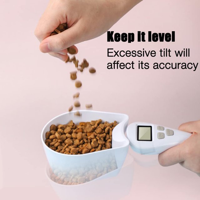 Cuchara medidora para perros, cuchara medidora electrónica con pantalla LCD, cuchara de pesaje desmontable para alimentos para perros y gatos, cuchara medidora electrónica para una medición precisa ZefeiWu 8390615400435