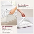 thumbnail image 4 of Lux Decor Satin Sheets Full Size - 4 Piece Cooling Silky Bed Sheet Set for Hair and Skin, Similar to Silk, 15" Deep Pocket, OEKO-TEX Certified (White), 4 of 11